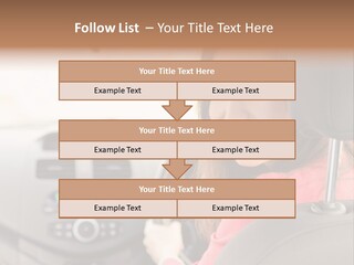A Woman Driving A Car With A Cell Phone In Her Hand PowerPoint Template