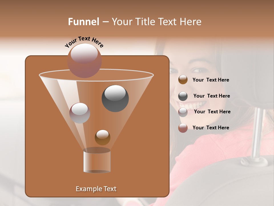 A Woman Driving A Car With A Cell Phone In Her Hand PowerPoint Template