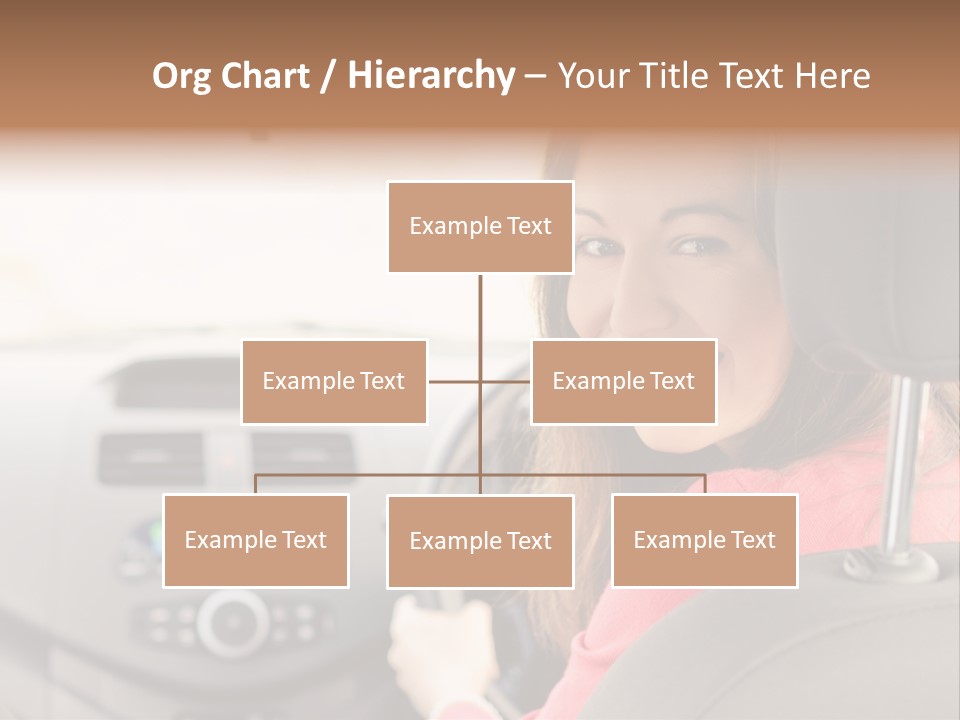 A Woman Driving A Car With A Cell Phone In Her Hand PowerPoint Template