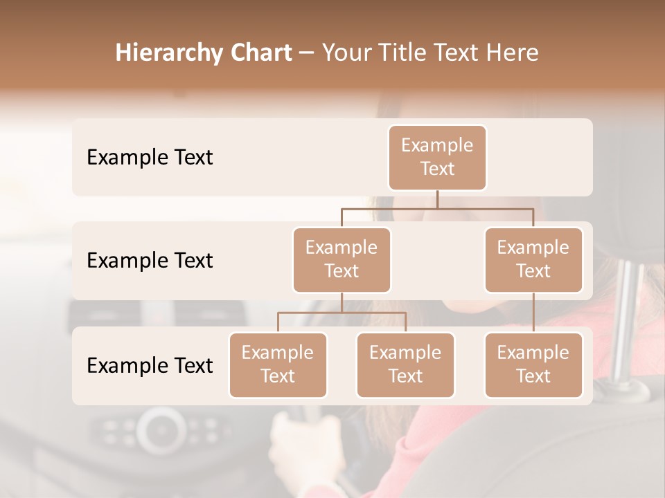 A Woman Driving A Car With A Cell Phone In Her Hand PowerPoint Template