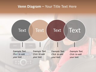 A Woman Driving A Car With A Cell Phone In Her Hand PowerPoint Template
