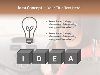 A Woman Driving A Car With A Cell Phone In Her Hand PowerPoint Template