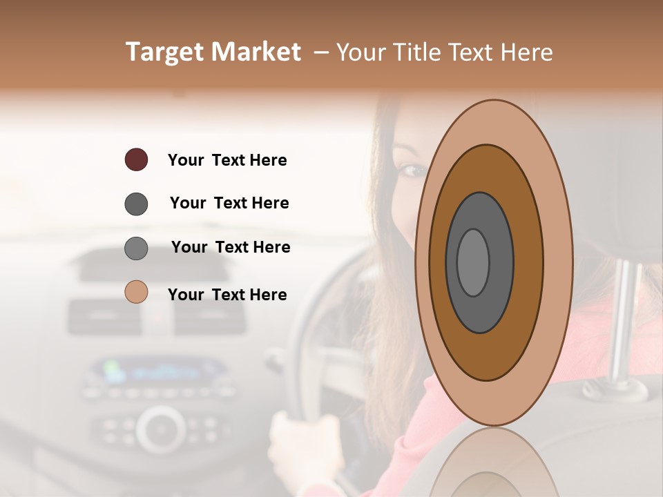A Woman Driving A Car With A Cell Phone In Her Hand PowerPoint Template
