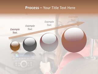 A Woman Driving A Car With A Cell Phone In Her Hand PowerPoint Template