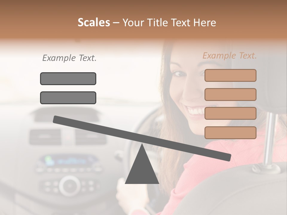 A Woman Driving A Car With A Cell Phone In Her Hand PowerPoint Template