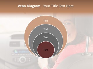 A Woman Driving A Car With A Cell Phone In Her Hand PowerPoint Template