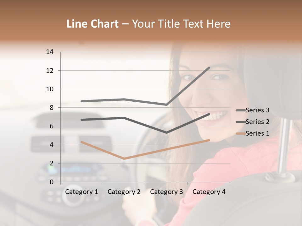 A Woman Driving A Car With A Cell Phone In Her Hand PowerPoint Template