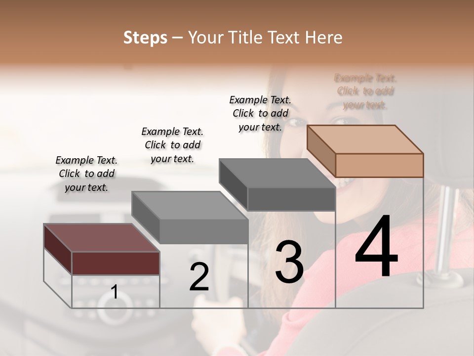 A Woman Driving A Car With A Cell Phone In Her Hand PowerPoint Template