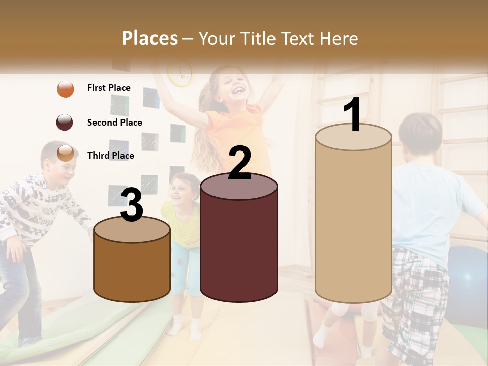 A Group Of Children Jumping In The Air PowerPoint Template