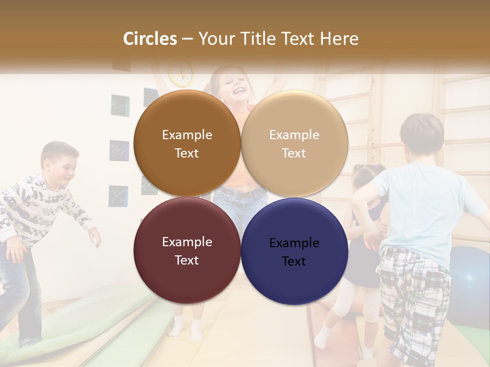 A Group Of Children Jumping In The Air PowerPoint Template