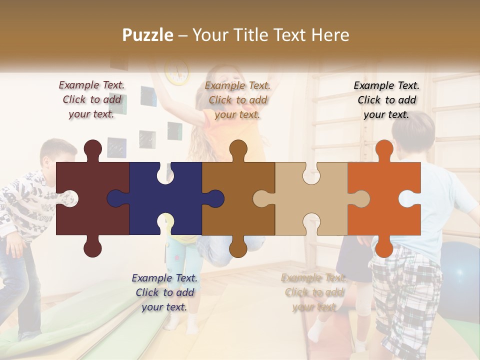 A Group Of Children Jumping In The Air PowerPoint Template