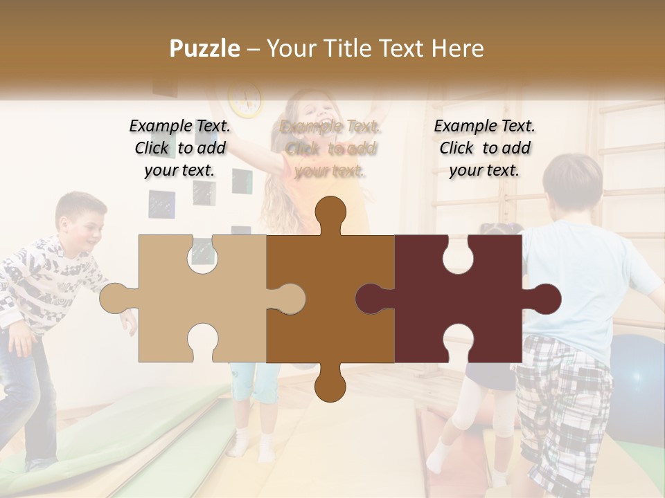 A Group Of Children Jumping In The Air PowerPoint Template