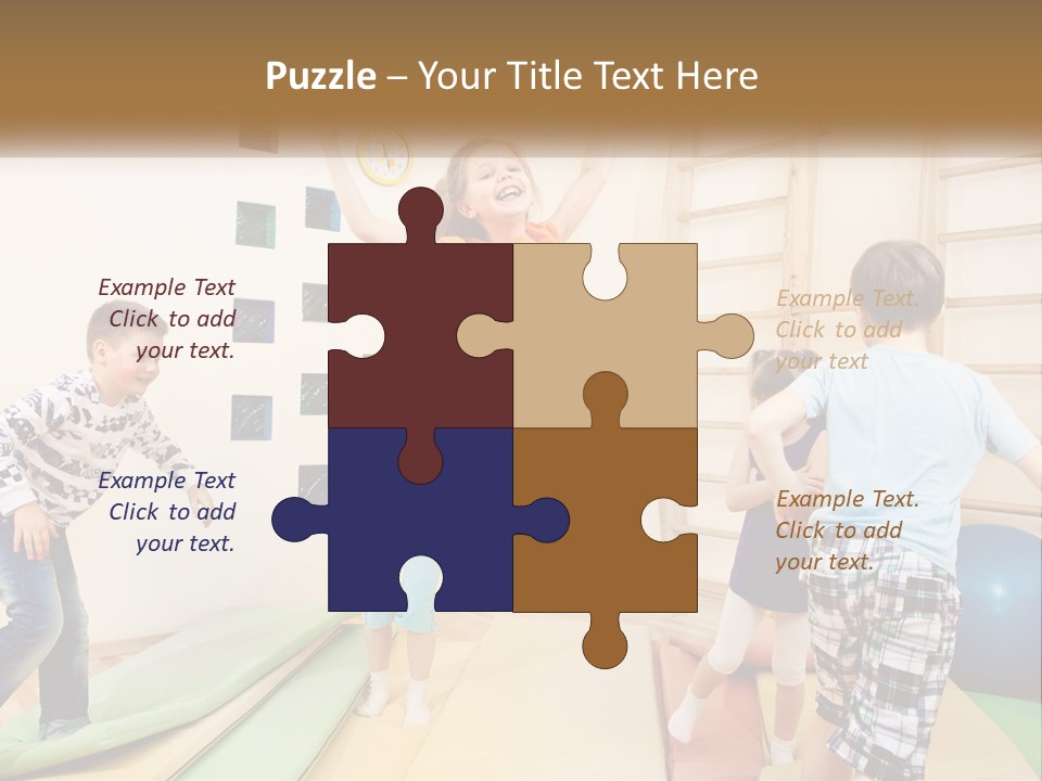 A Group Of Children Jumping In The Air PowerPoint Template