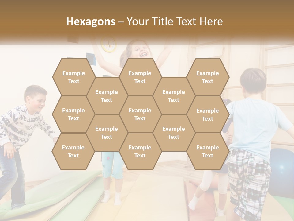 A Group Of Children Jumping In The Air PowerPoint Template