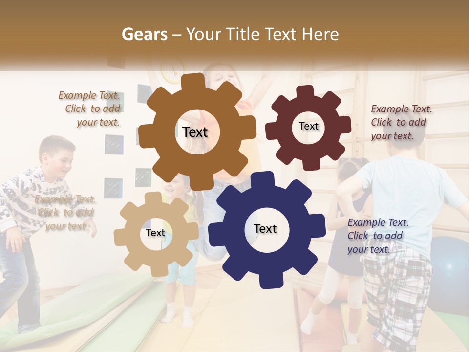 A Group Of Children Jumping In The Air PowerPoint Template