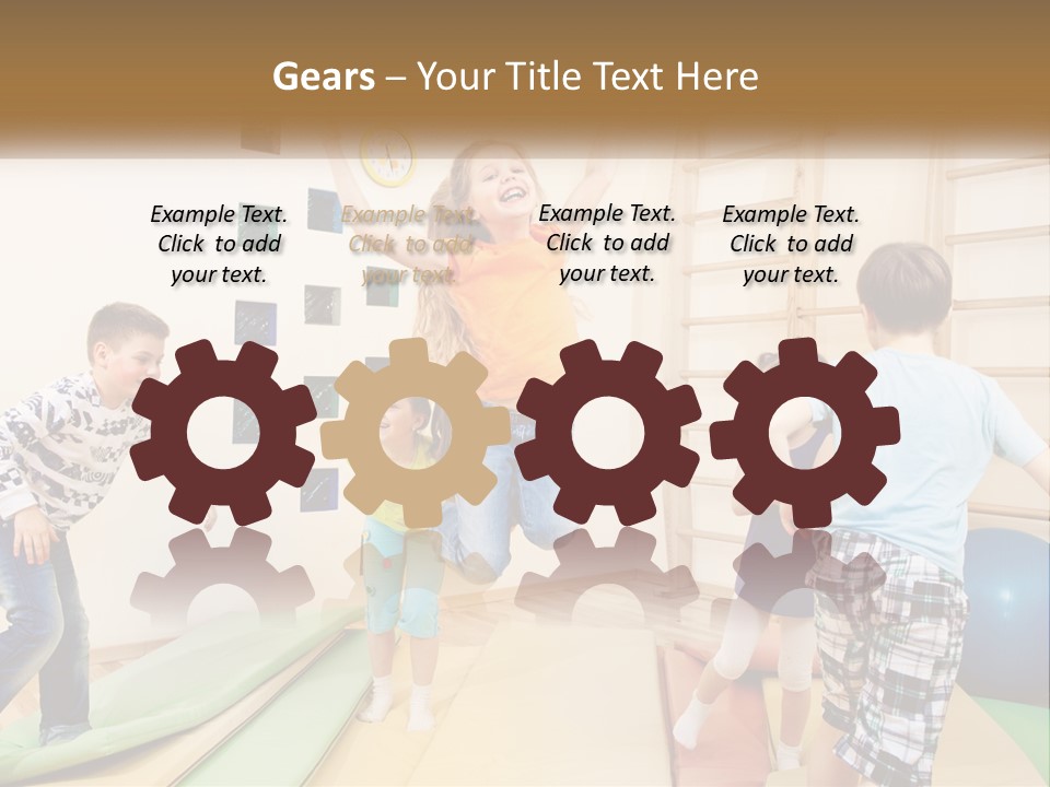 A Group Of Children Jumping In The Air PowerPoint Template