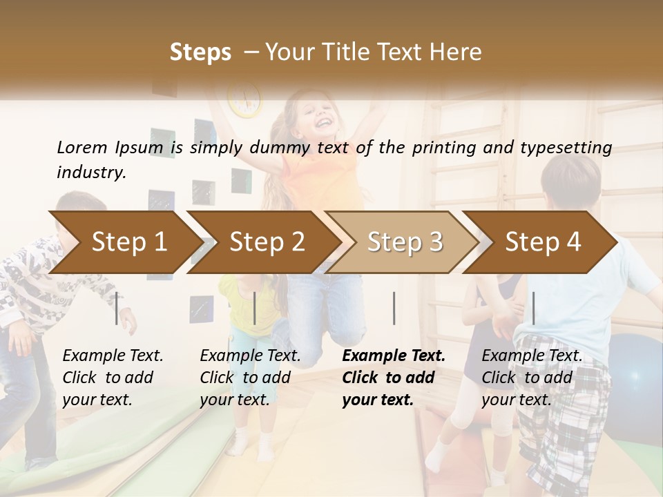 A Group Of Children Jumping In The Air PowerPoint Template