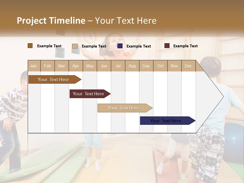 A Group Of Children Jumping In The Air PowerPoint Template