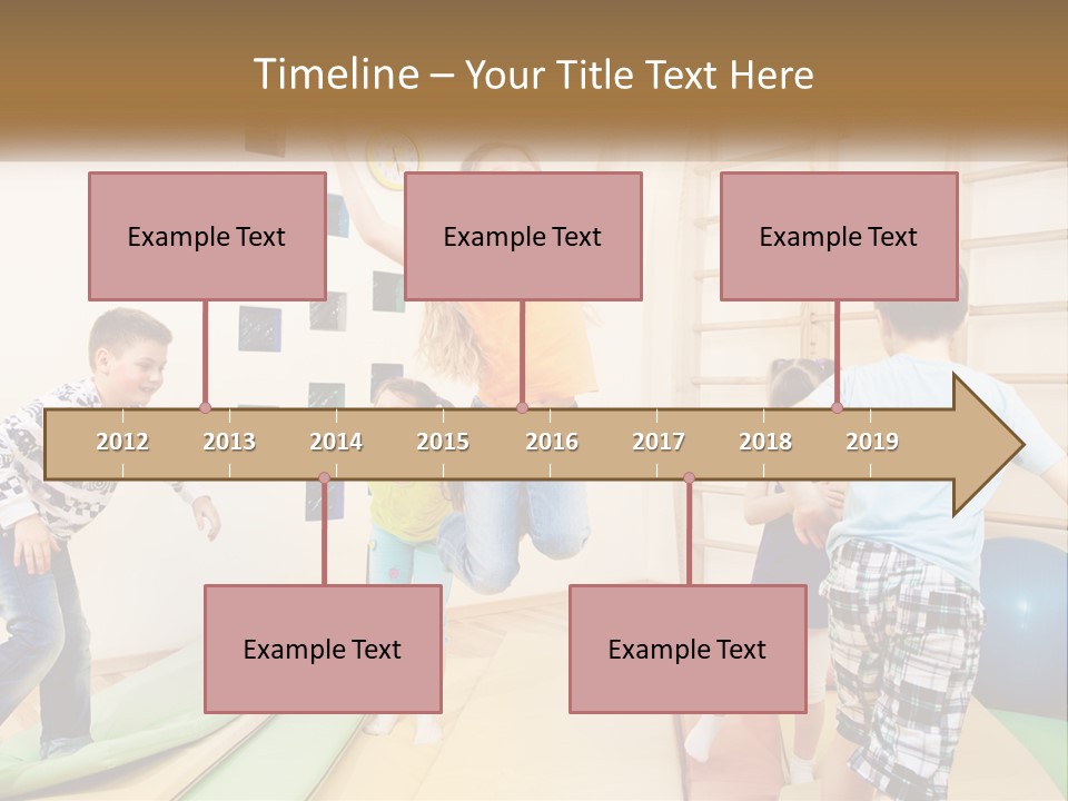 A Group Of Children Jumping In The Air PowerPoint Template