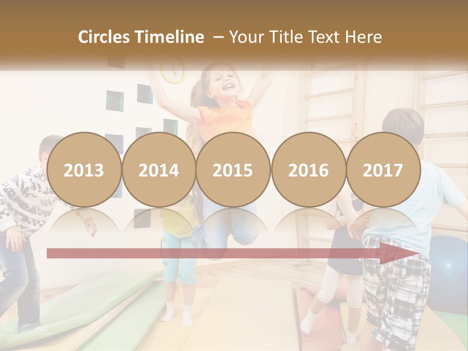 A Group Of Children Jumping In The Air PowerPoint Template