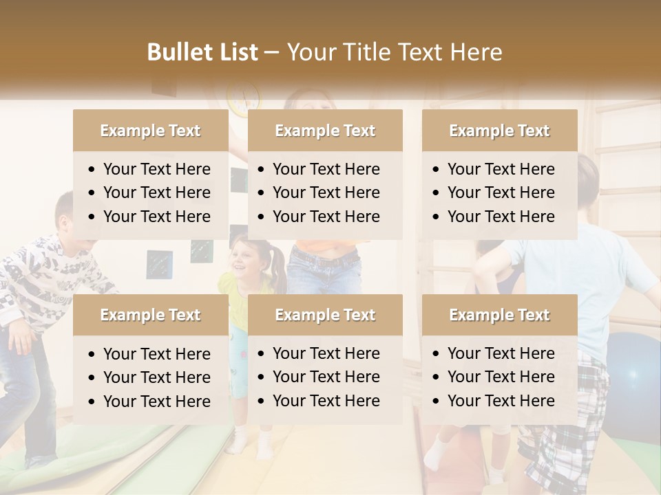A Group Of Children Jumping In The Air PowerPoint Template