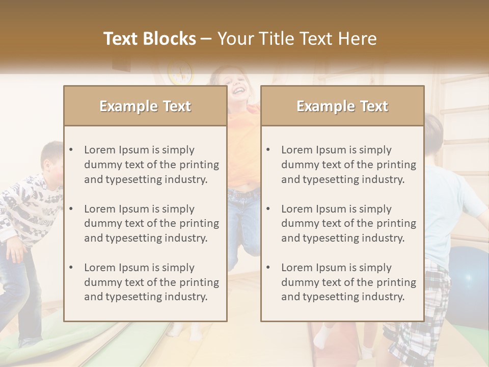 A Group Of Children Jumping In The Air PowerPoint Template