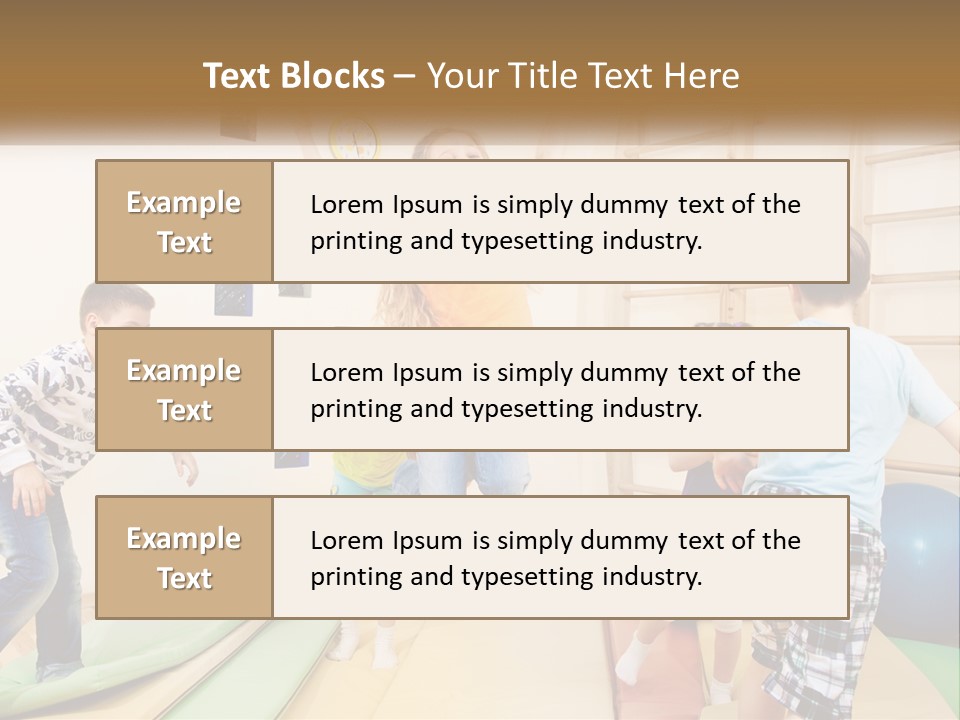 A Group Of Children Jumping In The Air PowerPoint Template