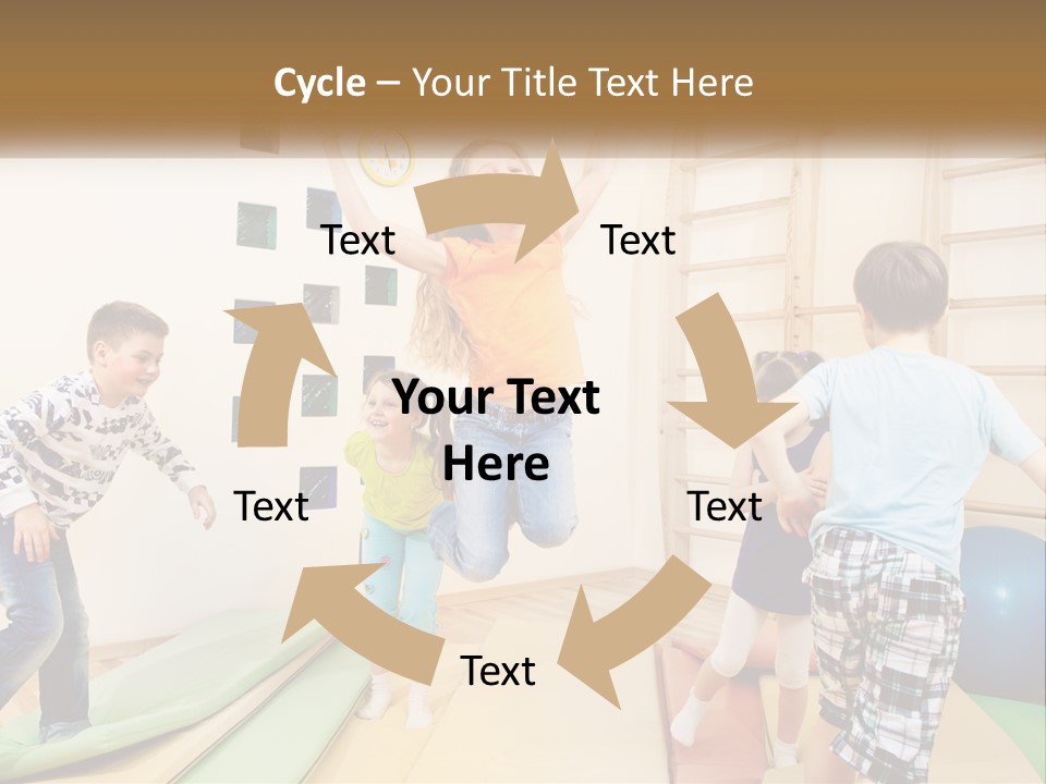 A Group Of Children Jumping In The Air PowerPoint Template