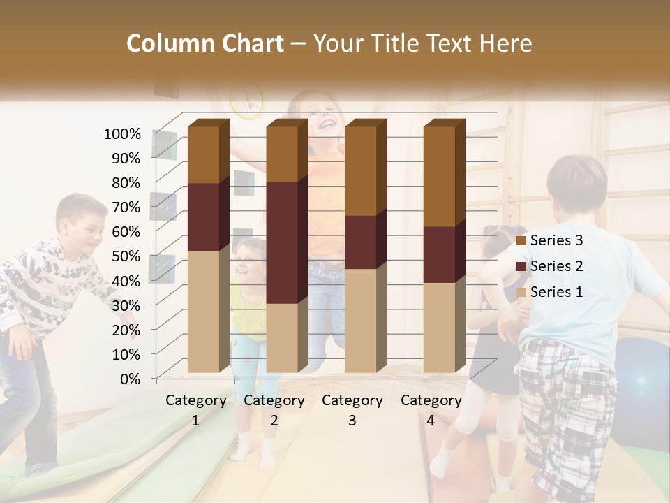 A Group Of Children Jumping In The Air PowerPoint Template