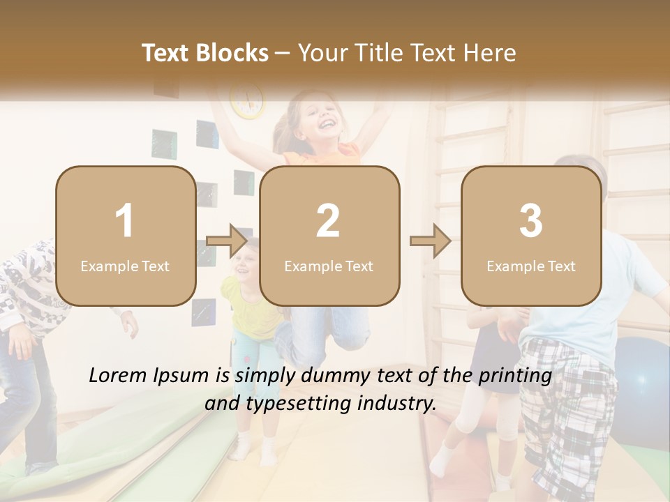 A Group Of Children Jumping In The Air PowerPoint Template