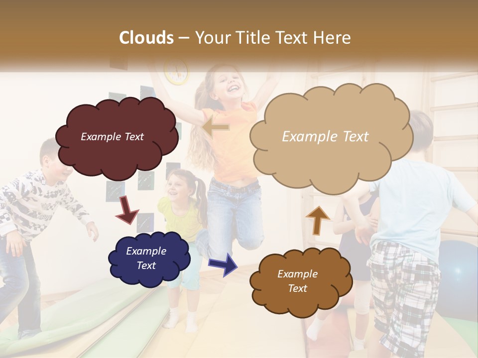 A Group Of Children Jumping In The Air PowerPoint Template