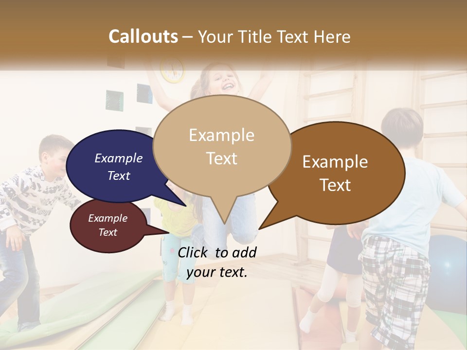 A Group Of Children Jumping In The Air PowerPoint Template