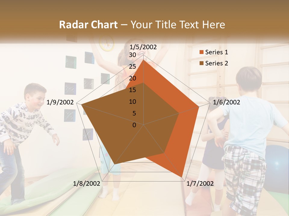 A Group Of Children Jumping In The Air PowerPoint Template