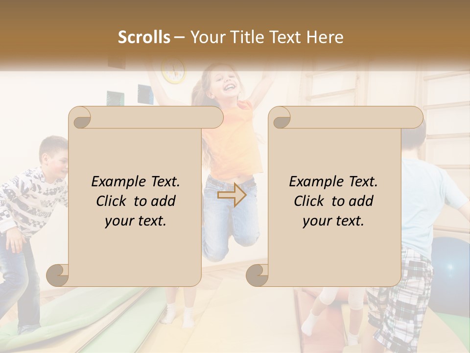 A Group Of Children Jumping In The Air PowerPoint Template