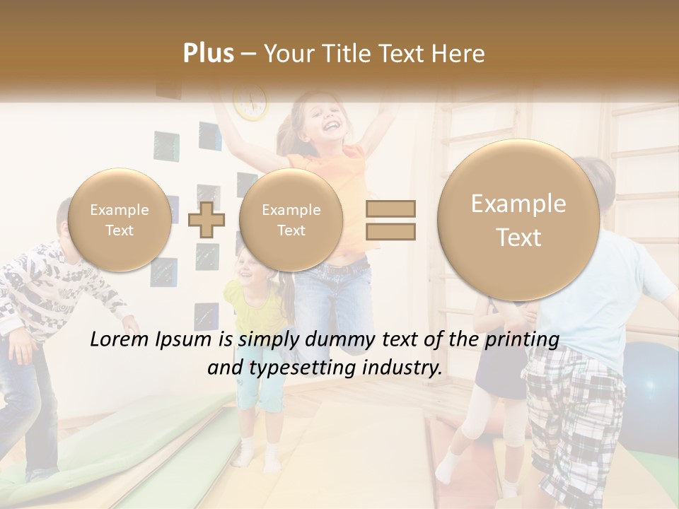 A Group Of Children Jumping In The Air PowerPoint Template