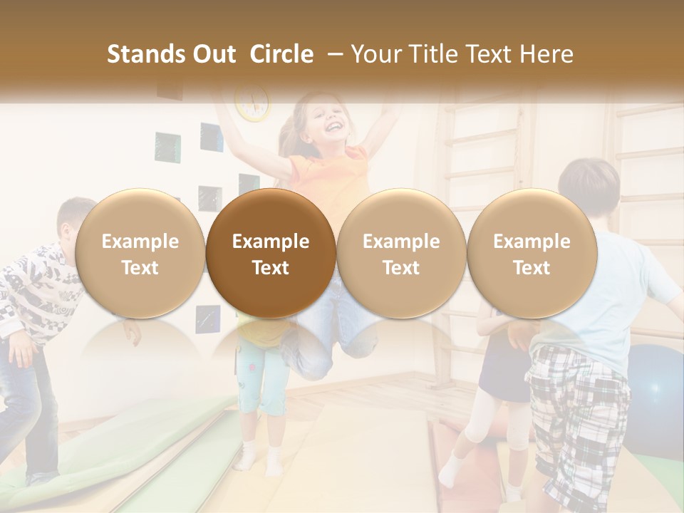 A Group Of Children Jumping In The Air PowerPoint Template