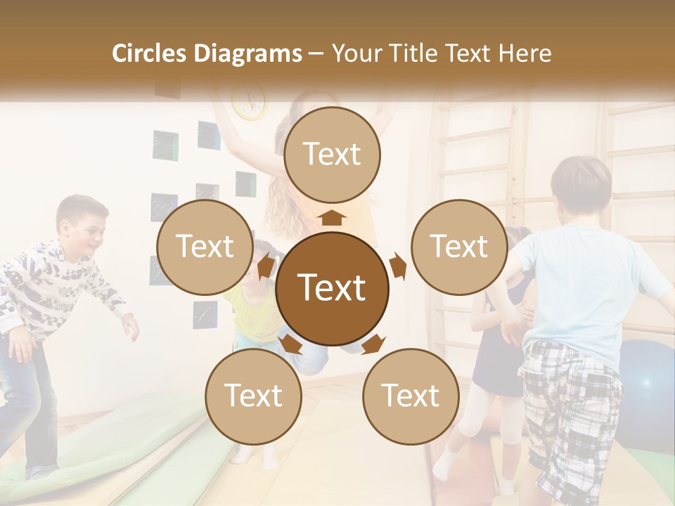 A Group Of Children Jumping In The Air PowerPoint Template