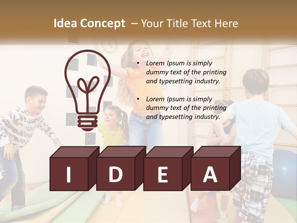 A Group Of Children Jumping In The Air PowerPoint Template