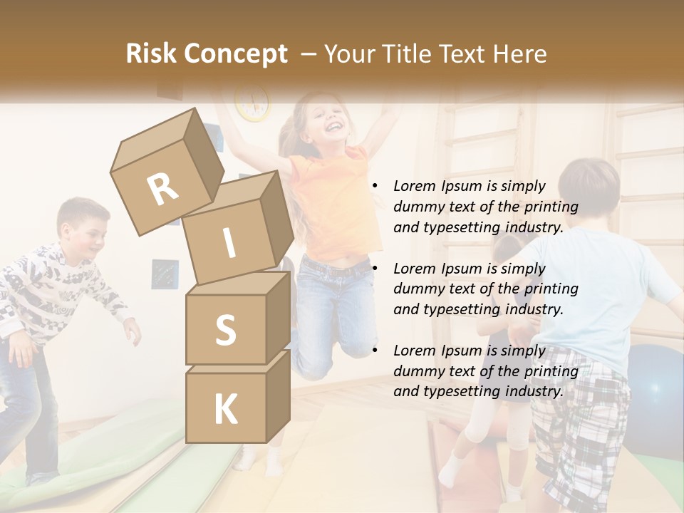 A Group Of Children Jumping In The Air PowerPoint Template