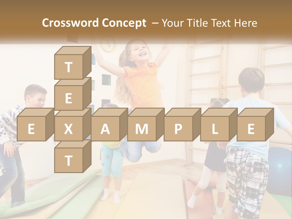 A Group Of Children Jumping In The Air PowerPoint Template