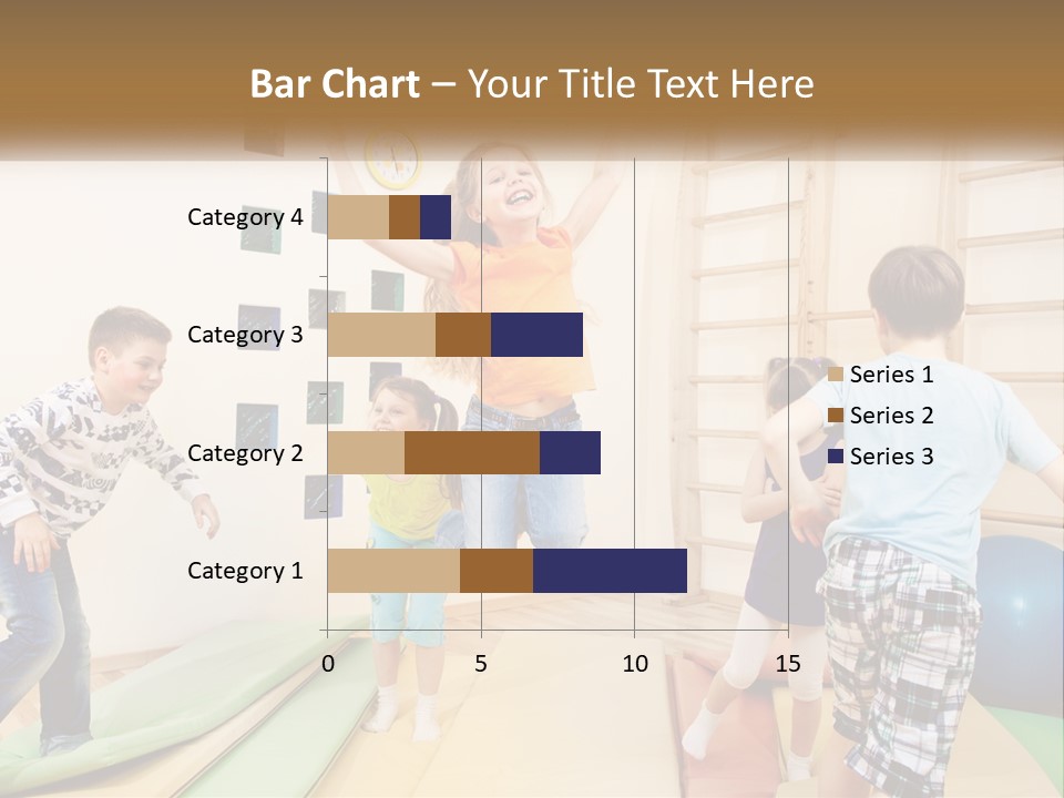 A Group Of Children Jumping In The Air PowerPoint Template