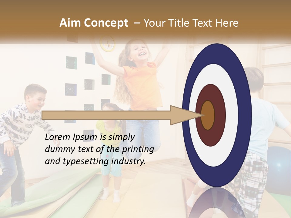 A Group Of Children Jumping In The Air PowerPoint Template