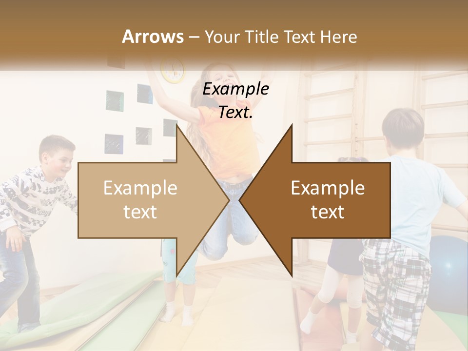 A Group Of Children Jumping In The Air PowerPoint Template