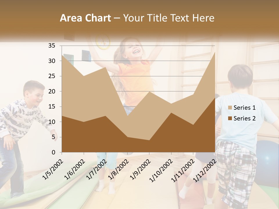 A Group Of Children Jumping In The Air PowerPoint Template