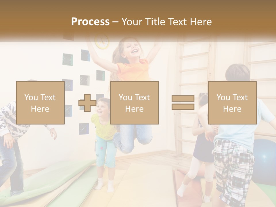 A Group Of Children Jumping In The Air PowerPoint Template
