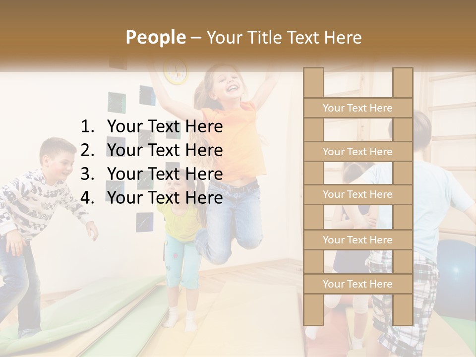 A Group Of Children Jumping In The Air PowerPoint Template