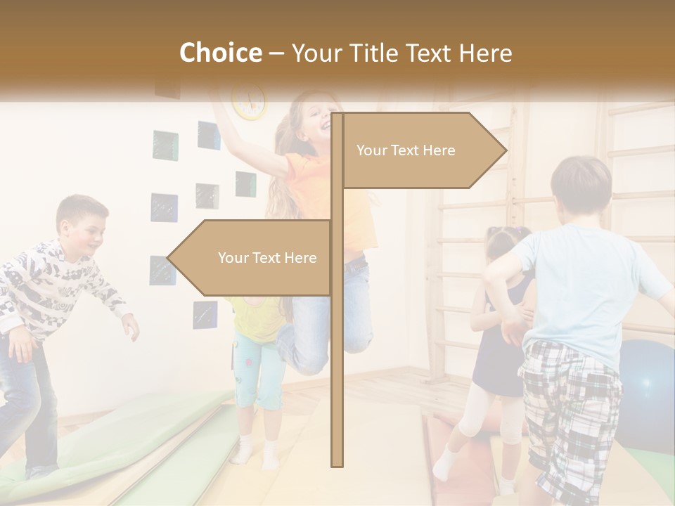 A Group Of Children Jumping In The Air PowerPoint Template