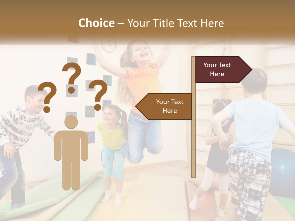 A Group Of Children Jumping In The Air PowerPoint Template