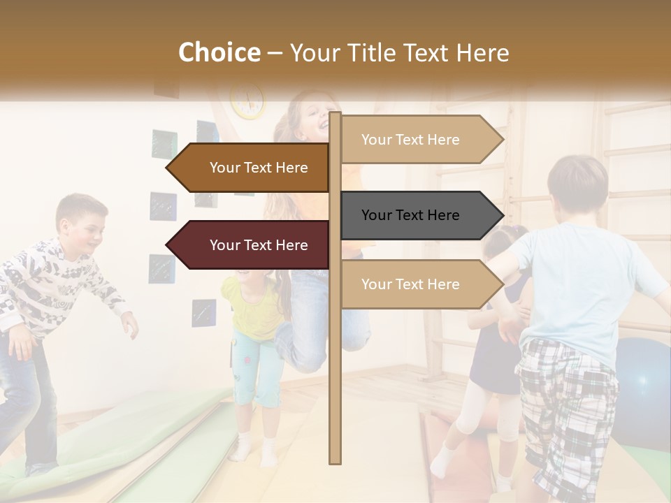 A Group Of Children Jumping In The Air PowerPoint Template