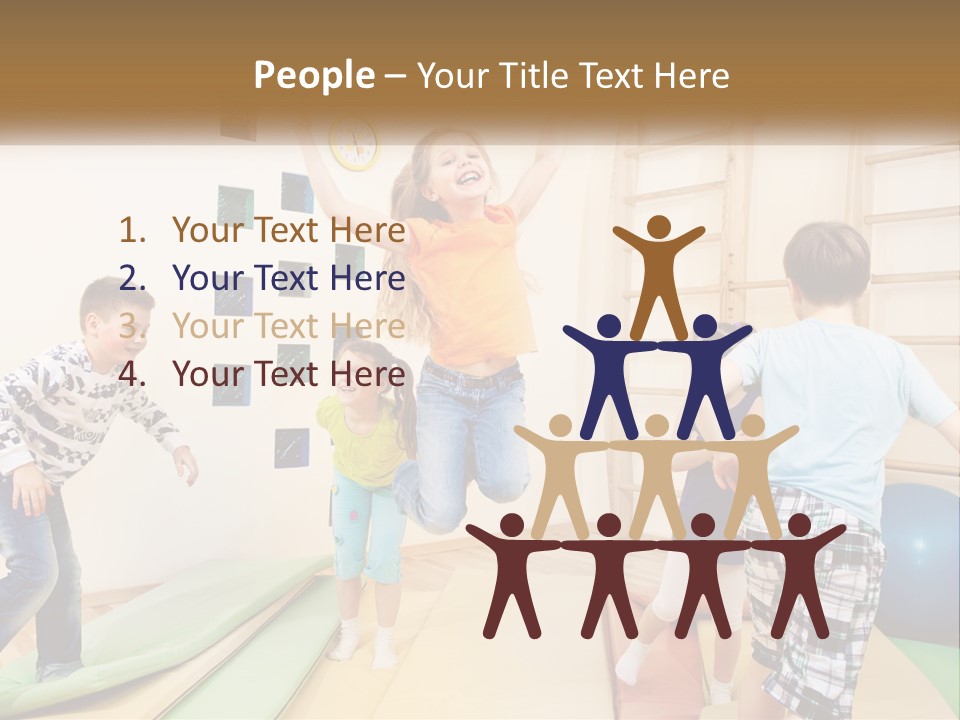 A Group Of Children Jumping In The Air PowerPoint Template
